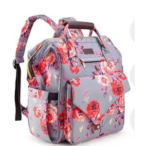 Kaome Diaper Bags Backpack Large Capacity Waterproof & Insulated Durable Floral